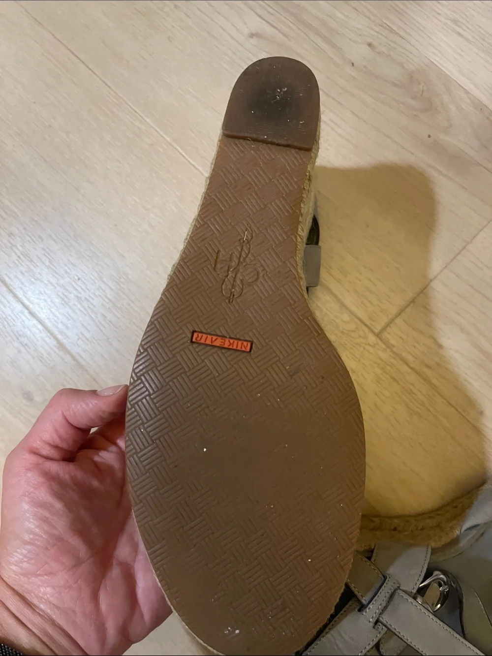 Cole Haan Taupe Espadrille Wedge Sandals